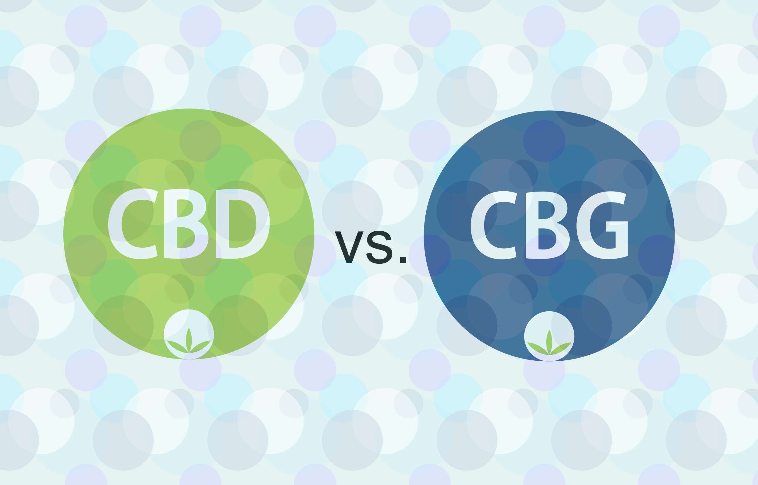 Slika služi kot hiter pregled med CBD in CBG, grafično prikazane razlike.