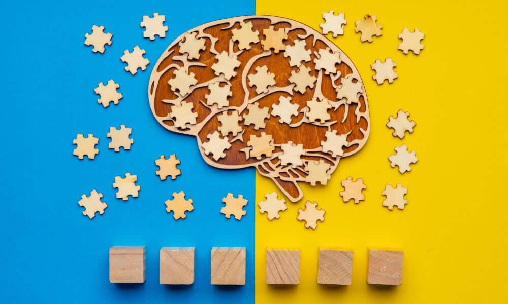 Na sliki vidimo možgane in puzzle ki naj bi predstavljale Alzheimerjevi bolezni