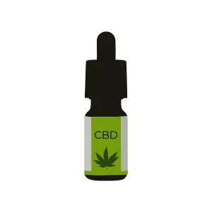 Ilustracija BIO CBD 3% kapljic, ki prikazuje naravno sestavo in moč teh kapljic za nego telesa.