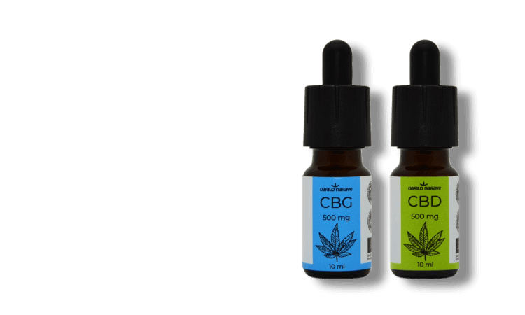 Uporabne informacije o BIO CBD kapljicah. Na sliki vidimo BIO CBD kapljice kot BIO CBG kapljice.