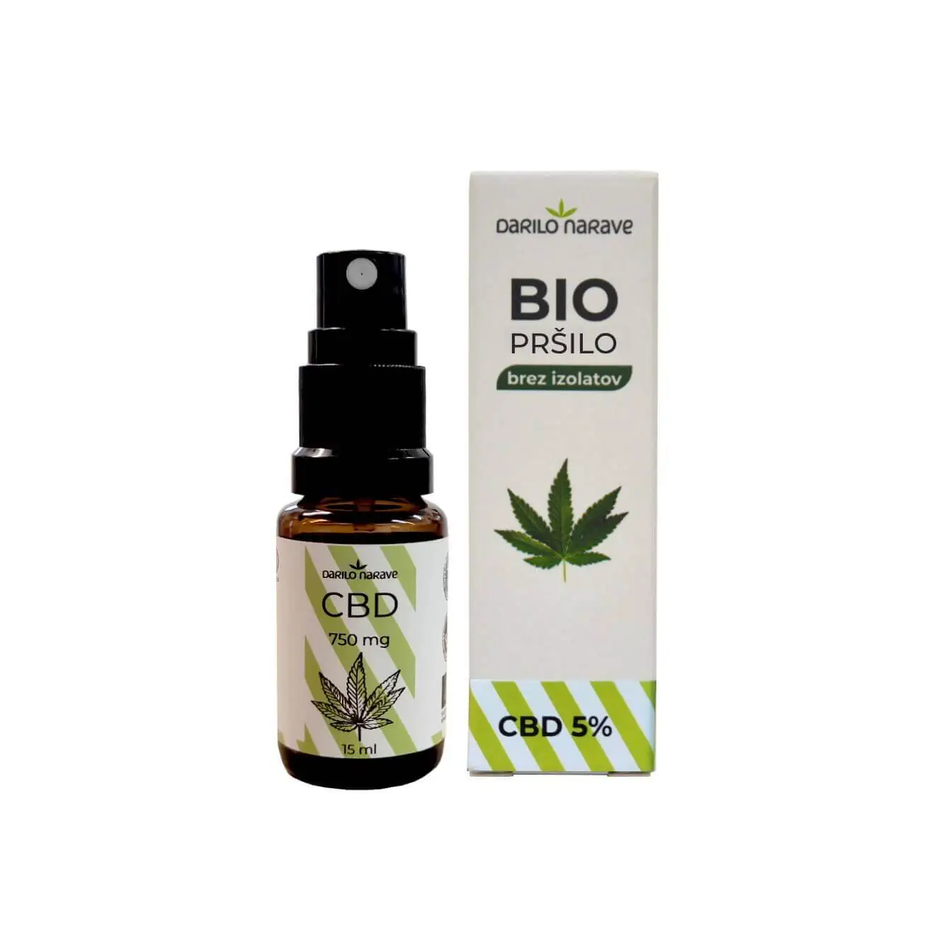 Darilo Narave d.o.o. konopljine kapljice v novi sprej obliki. CBD pršilo 5%
