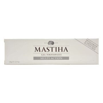 Chios Mastika zobna pasta (gel) Multi Actionv v svoji embalaži.