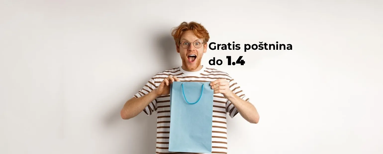 Brezplačna poštnina za vsa naročila v Sloveniji do 25.3.2026