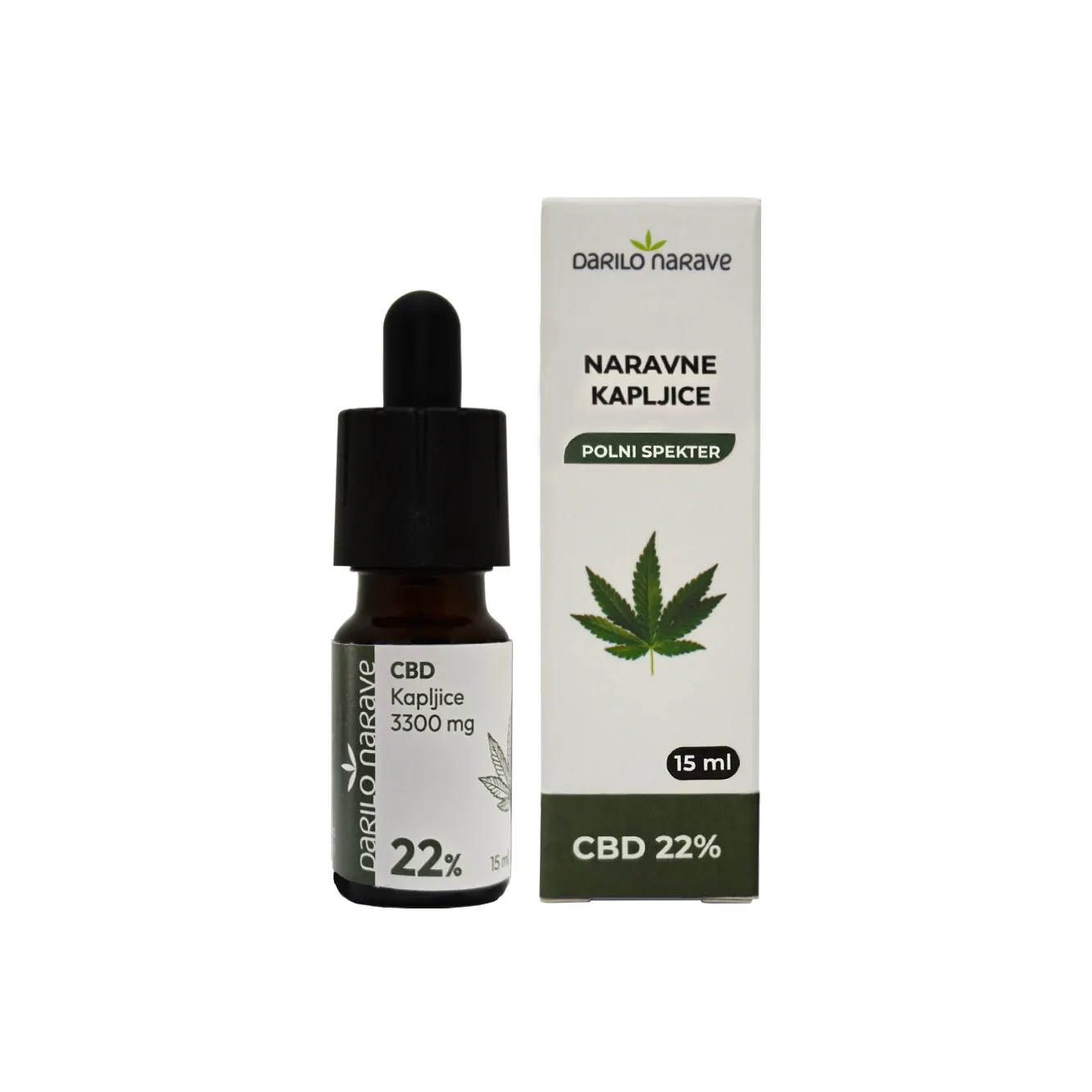 CBD 22% - 15ml 2 BIO CBD konopljine kapljice Darilo Narave 3300mg v ponudbi 22% CBD kapljice.